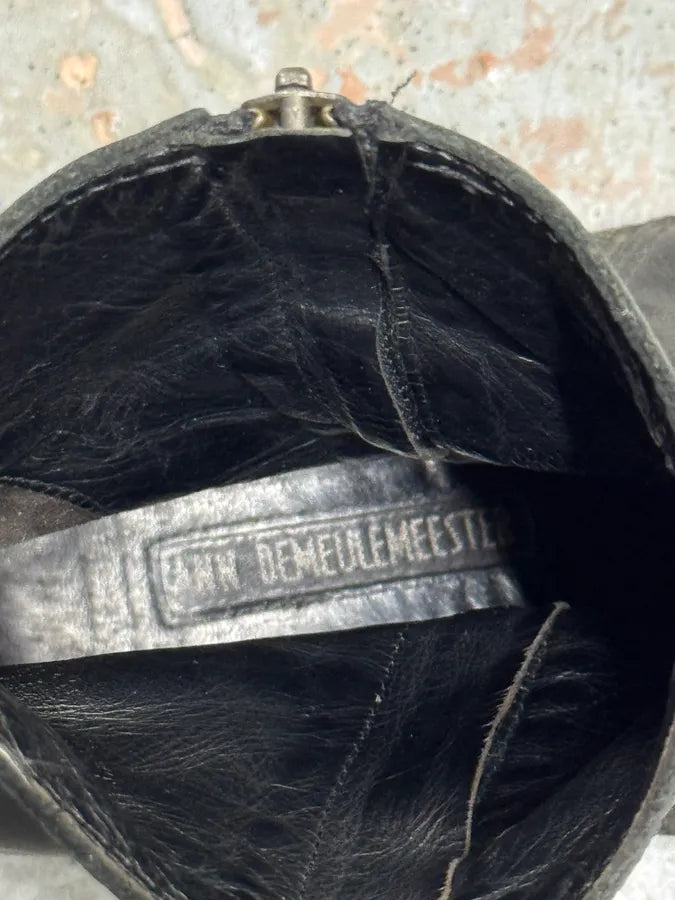 Ann Demeulemeester 2-Zip Black Leather Boots yfgZOaR 5