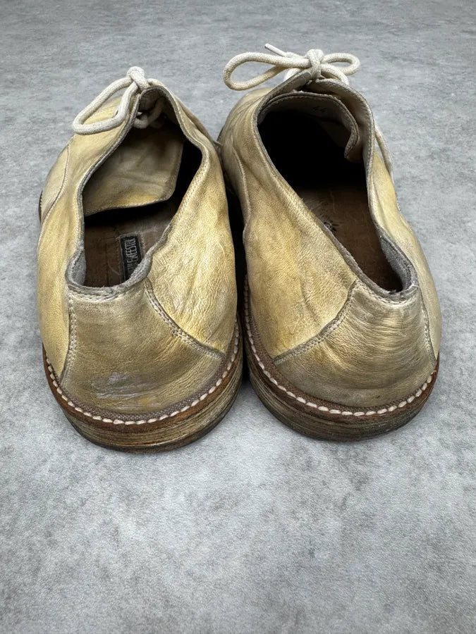 Ann Demeulemeester Beige Eroded Leather Boots JFKQQqT 2