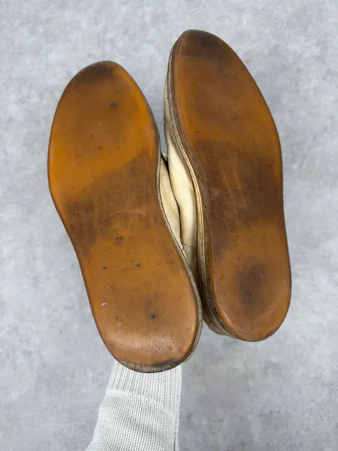 Ann Demeulemeester Beige Eroded Leather Boots JFKQQqT 4