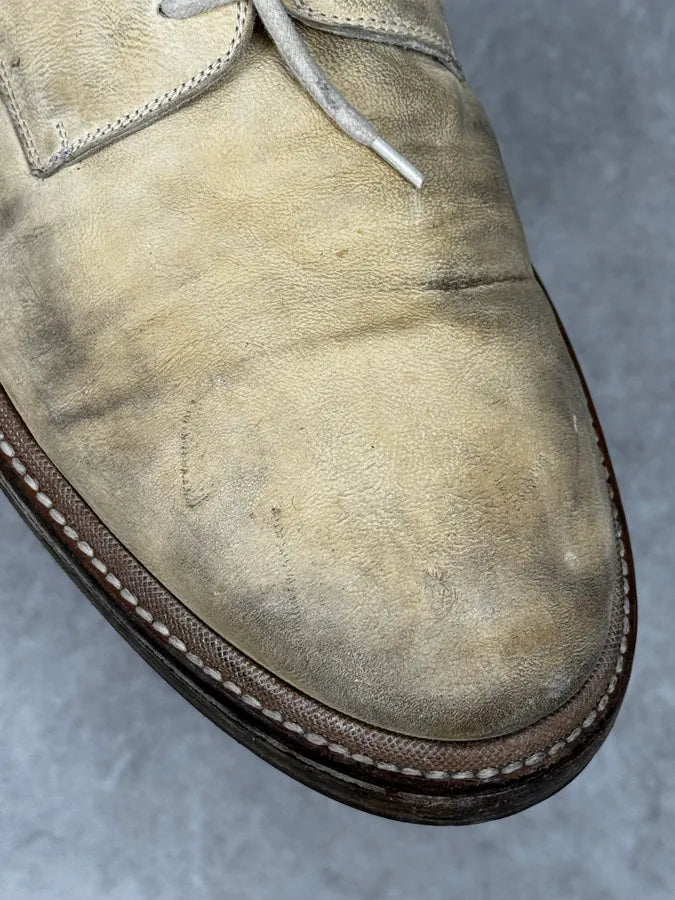 Ann Demeulemeester Beige Eroded Leather Boots JFKQQqT 3