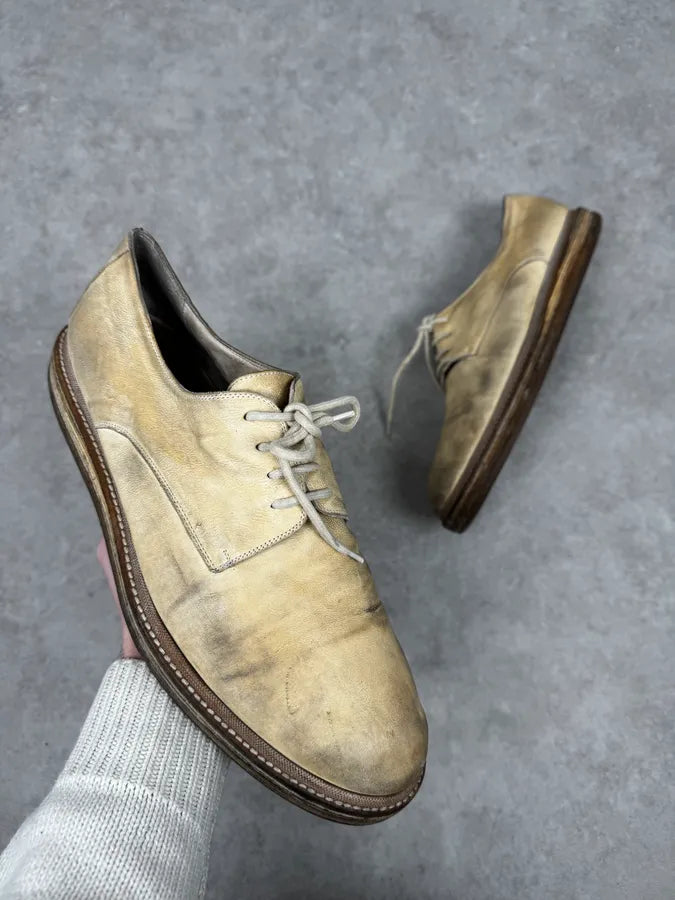 Ann Demeulemeester Beige Eroded Leather Boots JFKQQqT 0