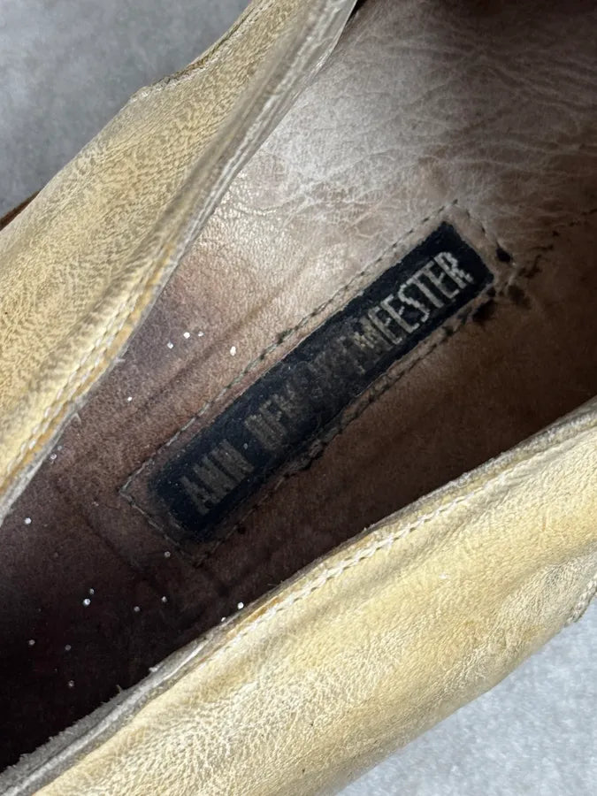 Ann Demeulemeester Beige Eroded Leather Boots JFKQQqT 5