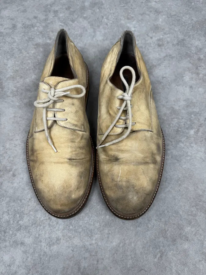 Ann Demeulemeester Beige Eroded Leather Boots JFKQQqT 1