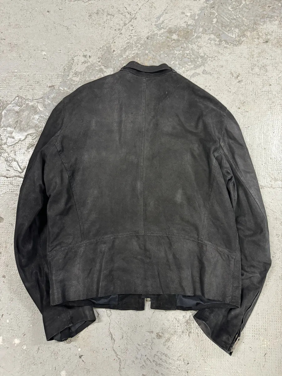 Ann Demeulemeester Black Cracked Biker Leather Jacket (L) eKuaRob 4