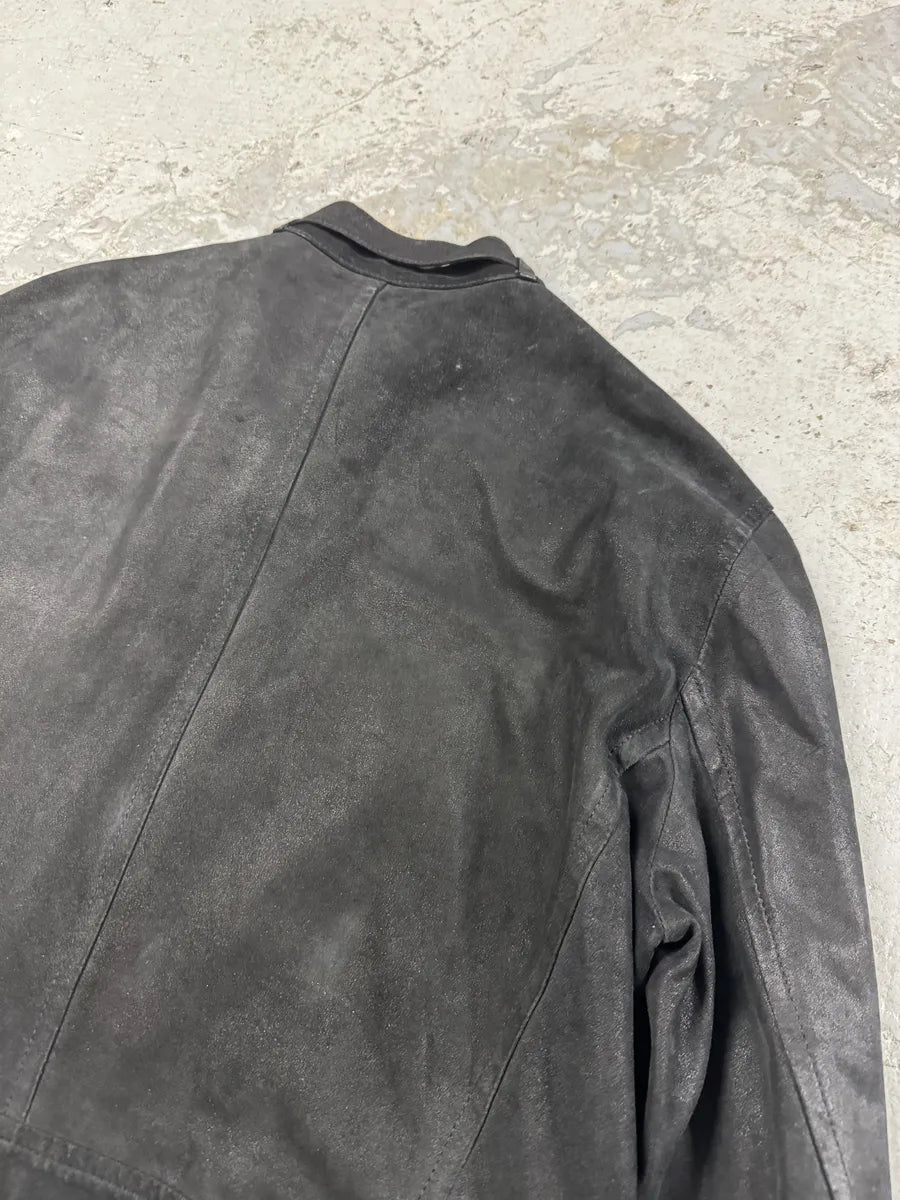 Ann Demeulemeester Black Cracked Biker Leather Jacket (L) eKuaRob 5