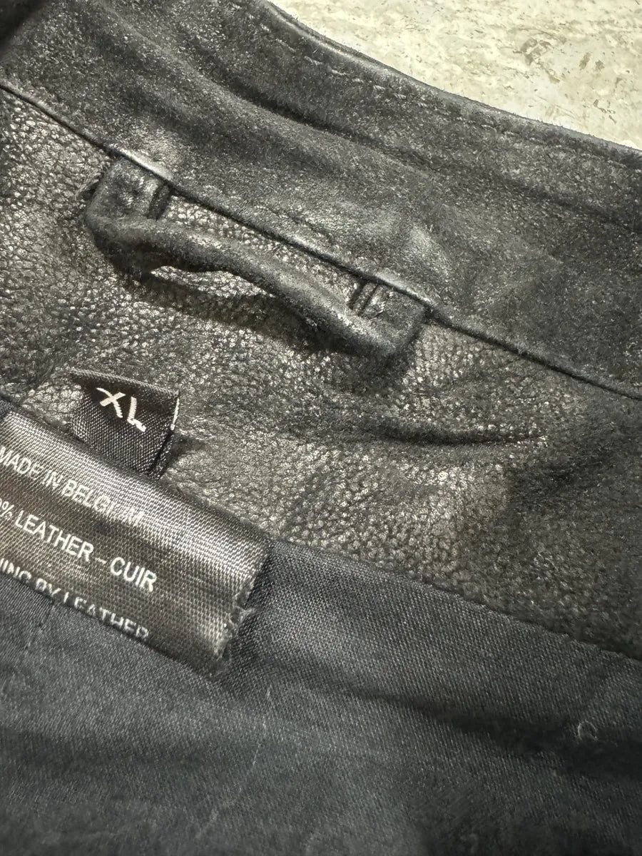 Ann Demeulemeester Black Cracked Biker Leather Jacket (L) eKuaRob 7