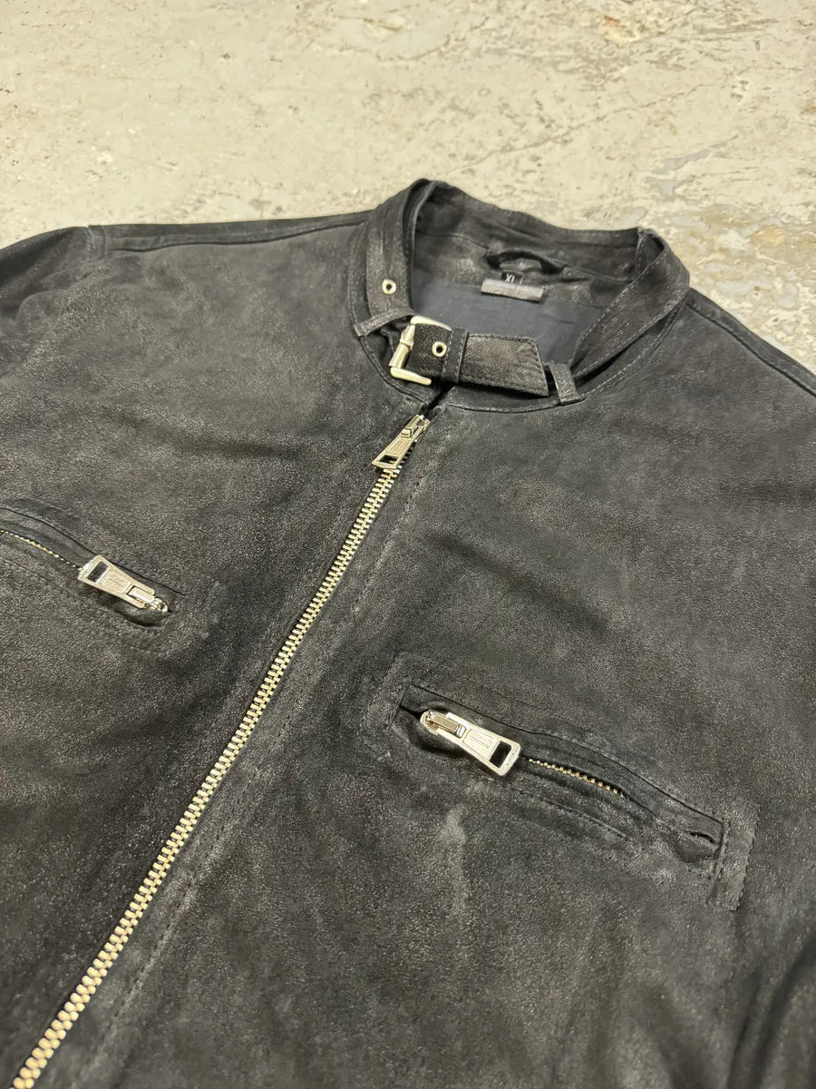 Ann Demeulemeester Black Cracked Biker Leather Jacket (L) eKuaRob 8