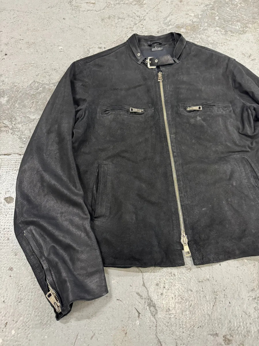 Ann Demeulemeester Black Cracked Biker Leather Jacket (L) eKuaRob 9