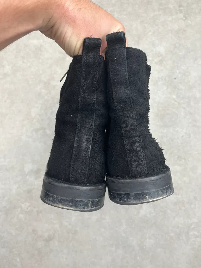 2010s Ann Demeulemeester Black Eroded Suede Chelsea Boots MvkNsyG 4
