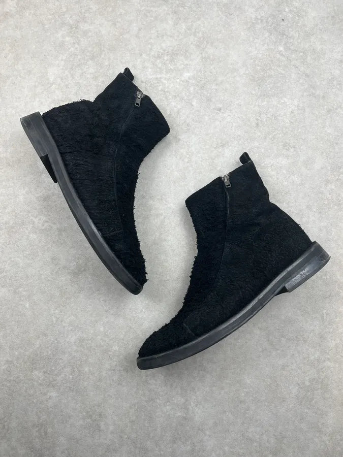 2010s Ann Demeulemeester Black Eroded Suede Chelsea Boots MvkNsyG 3