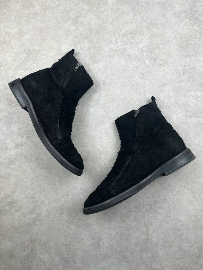 2010s Ann Demeulemeester Black Eroded Suede Chelsea Boots MvkNsyG 5