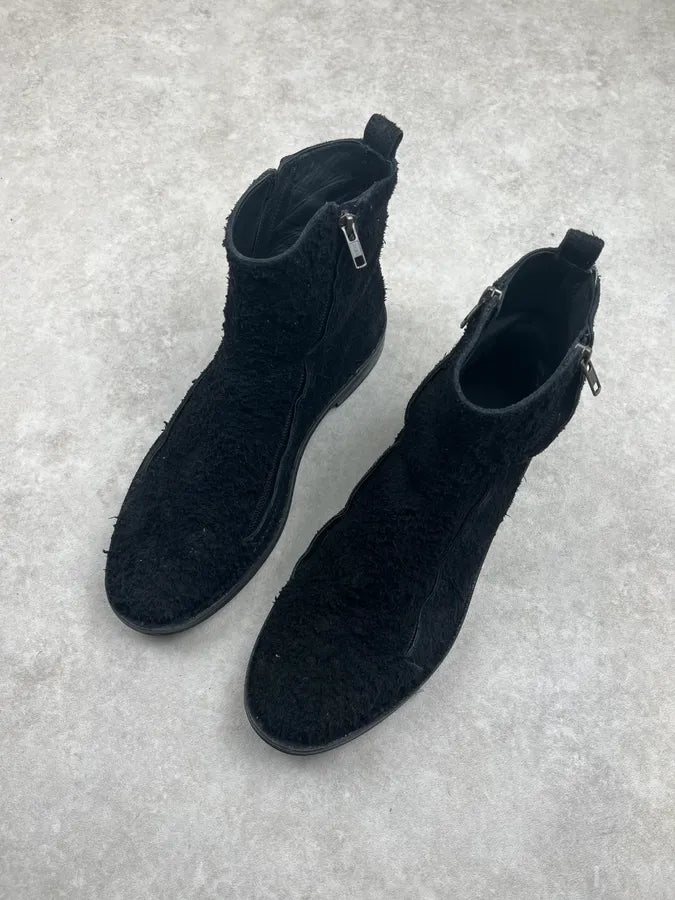 2010s Ann Demeulemeester Black Eroded Suede Chelsea Boots MvkNsyG 2