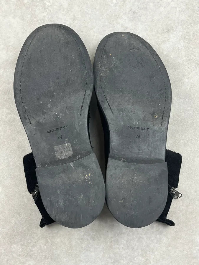 2010s Ann Demeulemeester Black Eroded Suede Chelsea Boots MvkNsyG 6