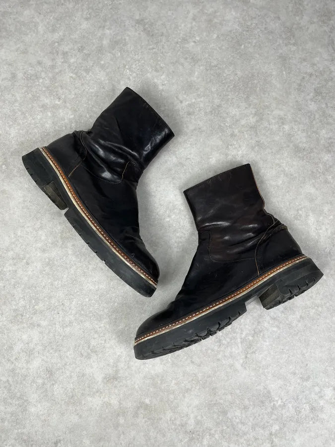 Ann Demeulemeester Black Leather Ankle Boots dNlMHDE 2