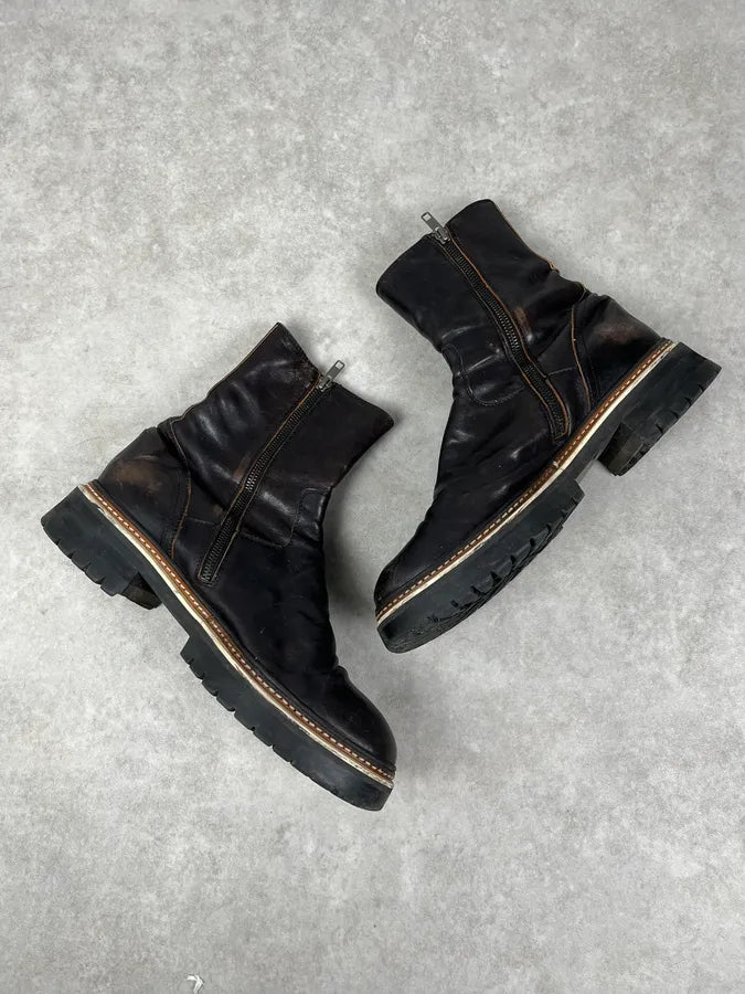 Ann Demeulemeester Black Leather Ankle Boots dNlMHDE 4