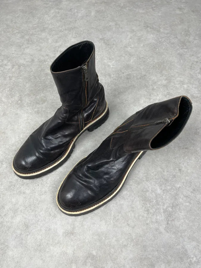 Ann Demeulemeester Black Leather Ankle Boots dNlMHDE 3