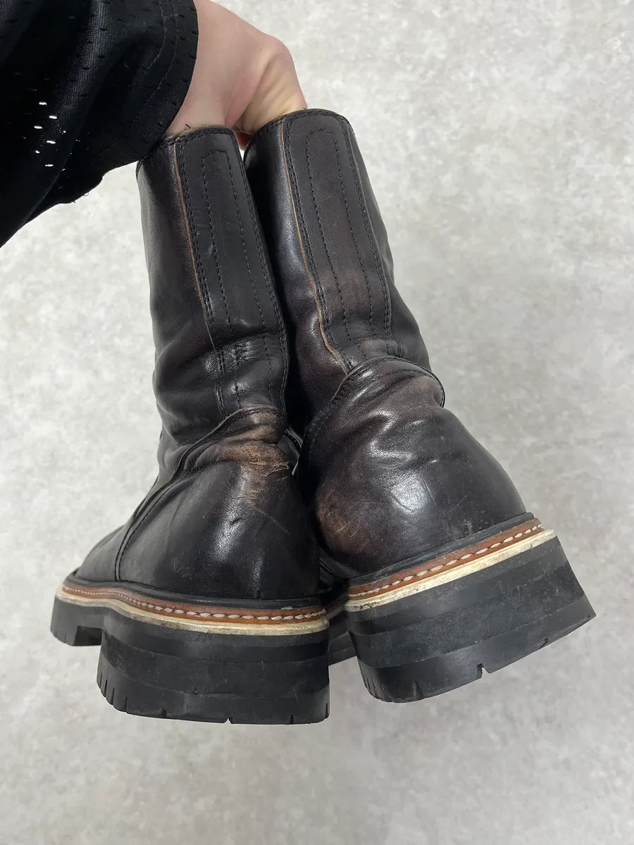 Ann Demeulemeester Black Leather Ankle Boots dNlMHDE 5