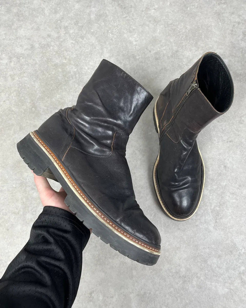 Ann Demeulemeester Black Leather Ankle Boots dNlMHDE 0