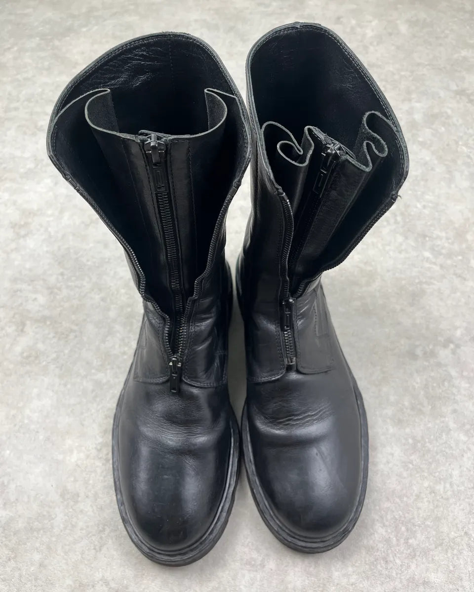 Ann Demeulemeester Black Leather Double Front Zip Boots JoZehmR 5
