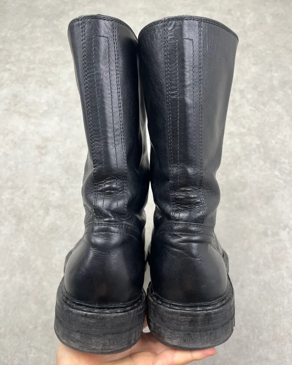 Ann Demeulemeester Black Leather Double Front Zip Boots JoZehmR 6