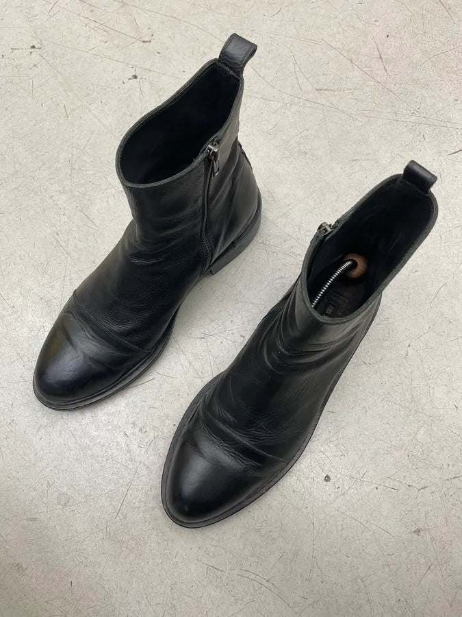 Ann Demeulemeester Black Leather Zip Boots sOlpeQH 2