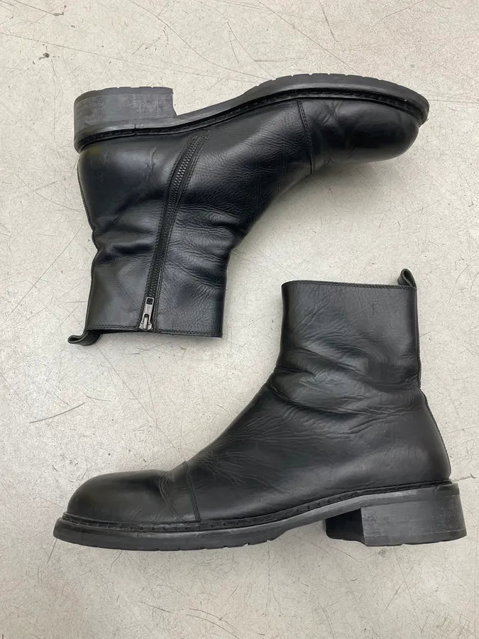 Ann Demeulemeester Black Leather Zip Boots sOlpeQH 3