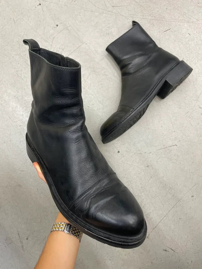 Ann Demeulemeester Black Leather Zip Boots sOlpeQH 0
