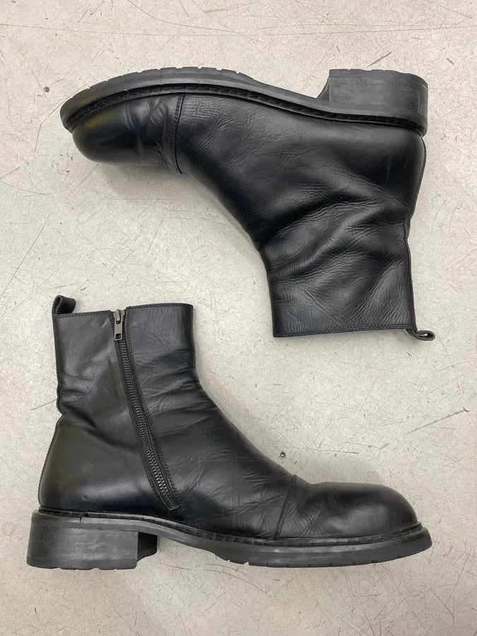 Ann Demeulemeester Black Leather Zip Boots sOlpeQH 4
