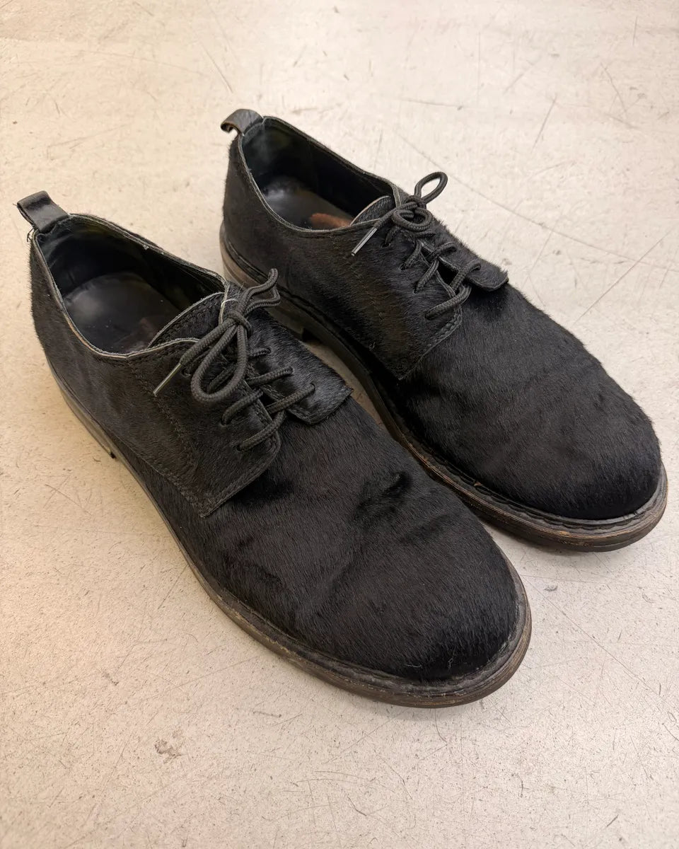 Ann Demeulemeester Black Pony Hair Lug Sole Derby Shoes zKCveiu 2