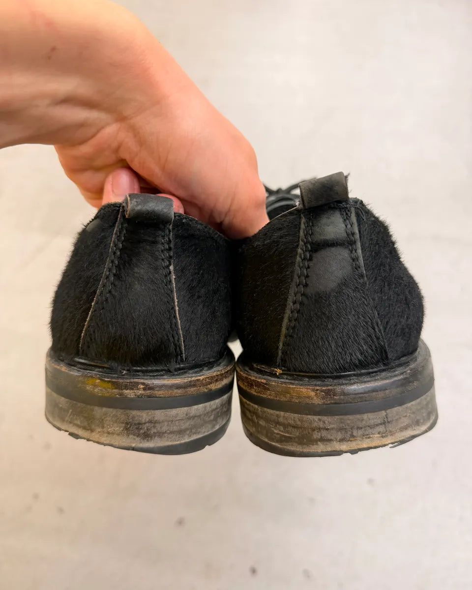 Ann Demeulemeester Black Pony Hair Lug Sole Derby Shoes zKCveiu 7
