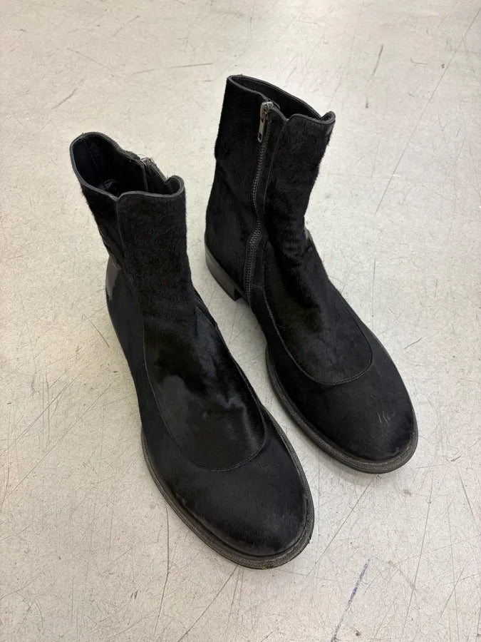 Ann Demeulemeester Black Ponyhair Leather Ankle Boots NuVGxyZ 3