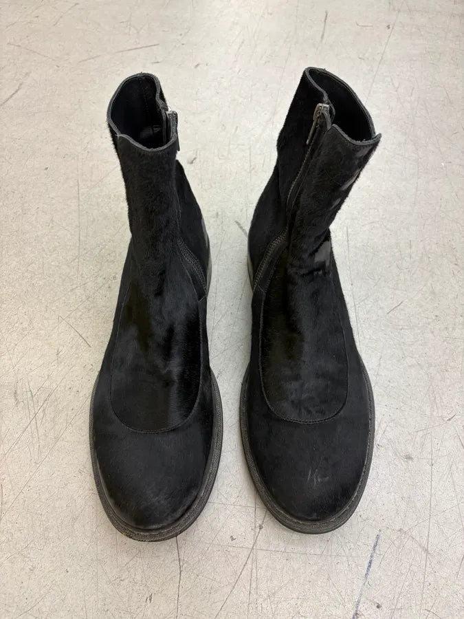 Ann Demeulemeester Black Ponyhair Leather Ankle Boots NuVGxyZ 1