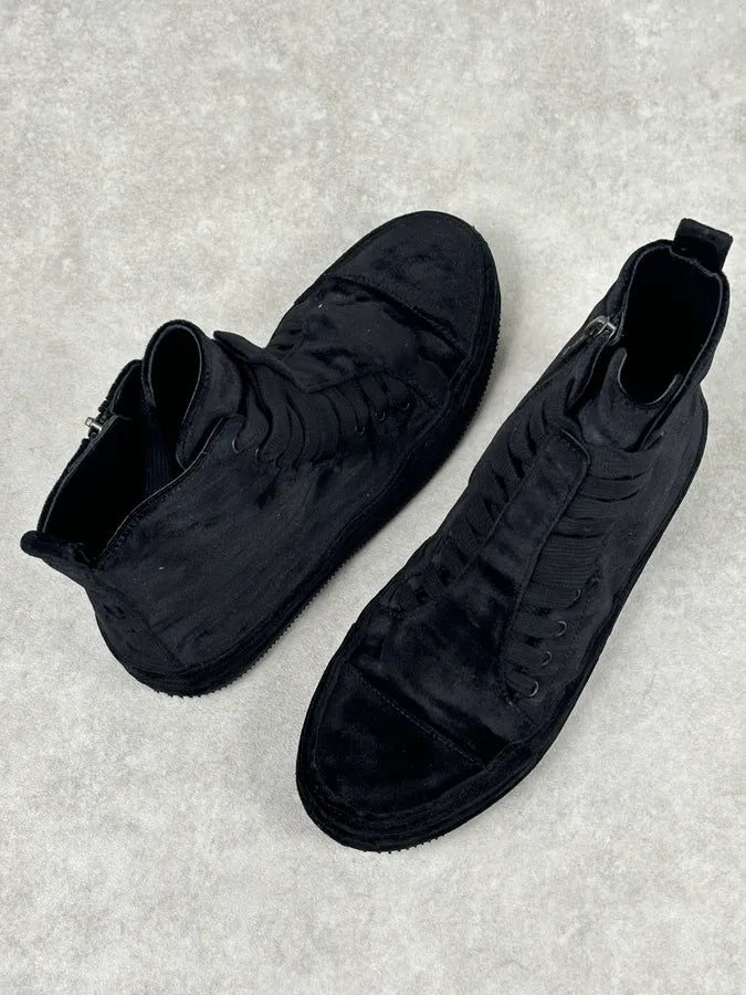 Ann Demeulemeester Black Velvet High-Top Sneakers LUsMDKO 9