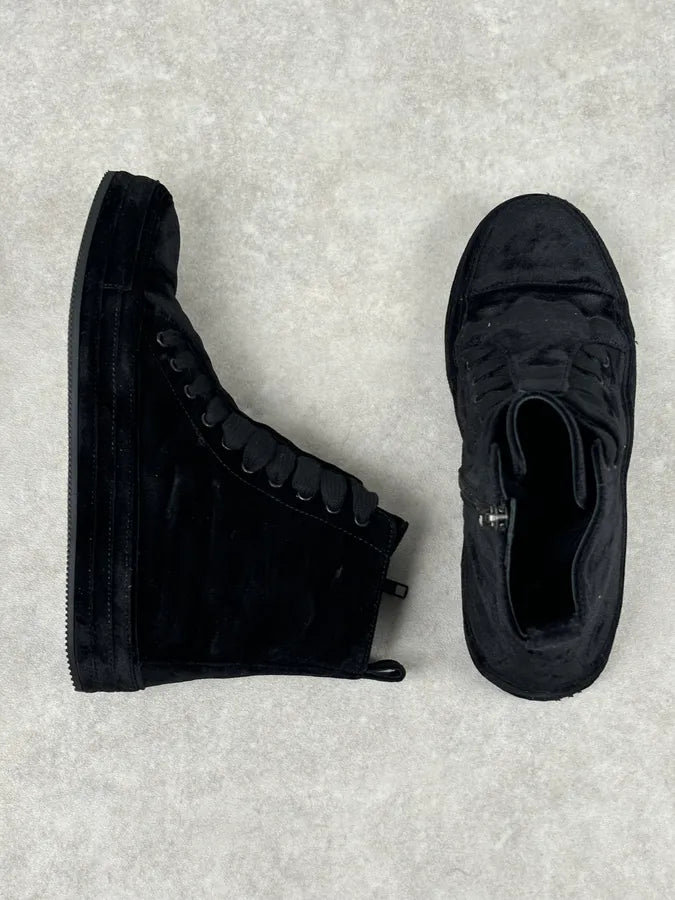 Ann Demeulemeester Black Velvet High-Top Sneakers LUsMDKO 8