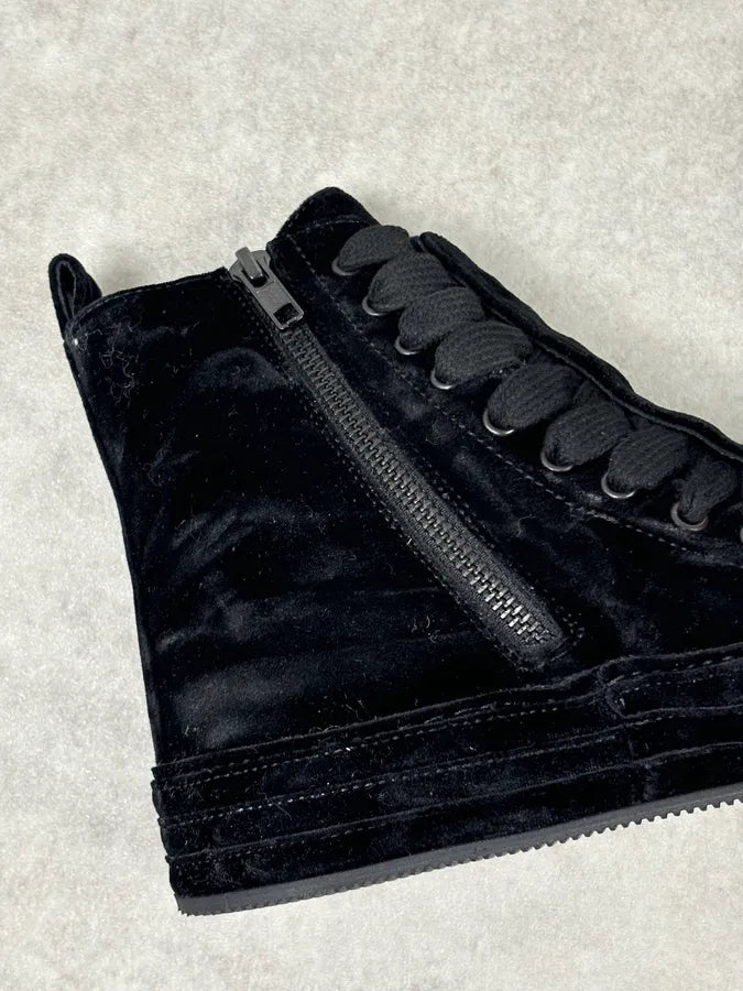 Ann Demeulemeester Black Velvet High-Top Sneakers LUsMDKO 14