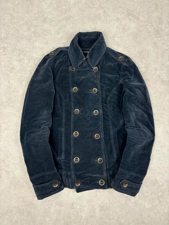 Ann Demeulemeester Cropped Double Breasted Navy Jacket  jaqTvmk 0