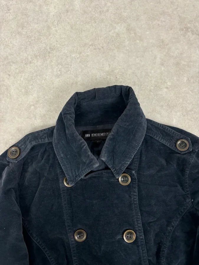 Ann Demeulemeester Cropped Double Breasted Navy Jacket  jaqTvmk 3