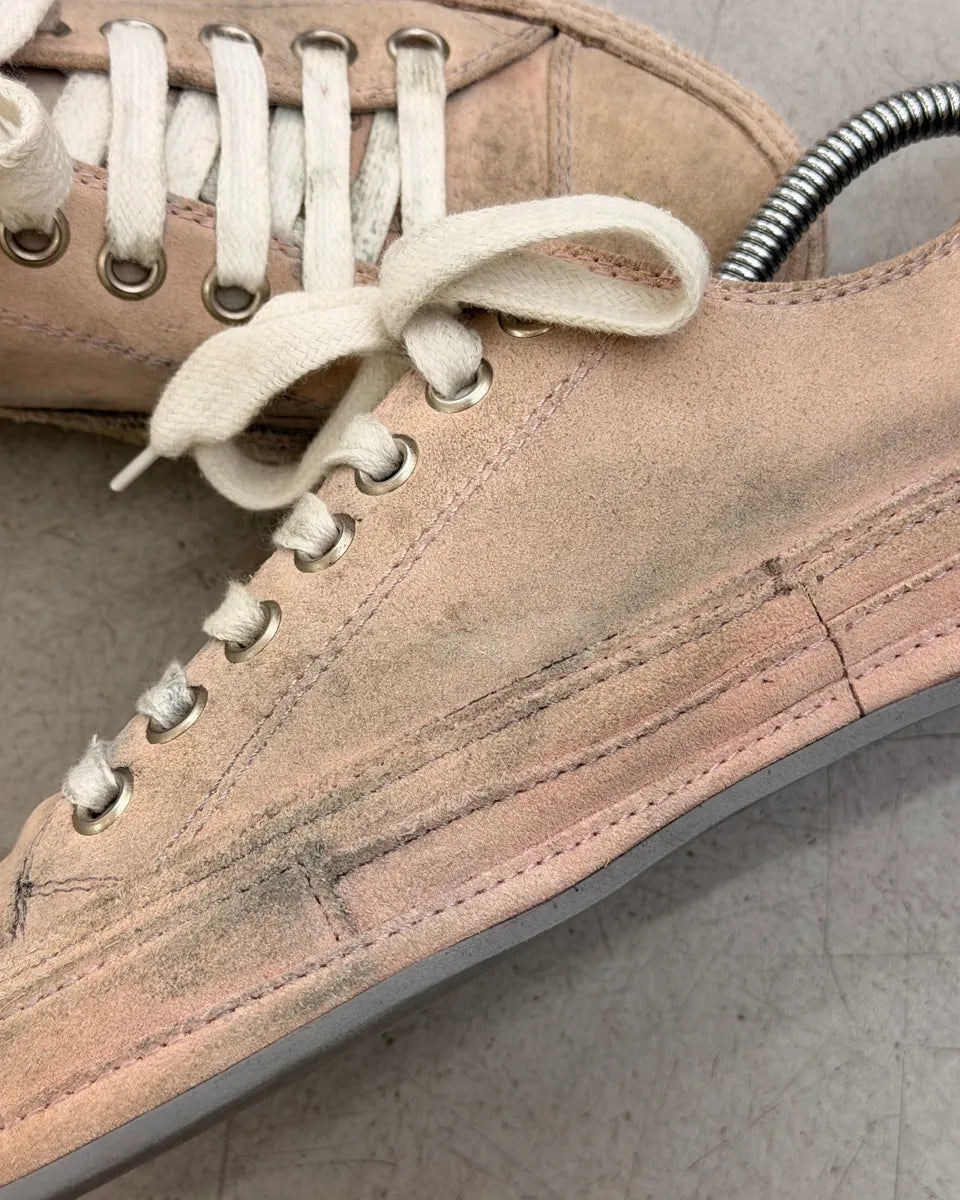Ann Demeulemeester Faded Pink Suede Lace-Up Sneakers FBeQxIs 7