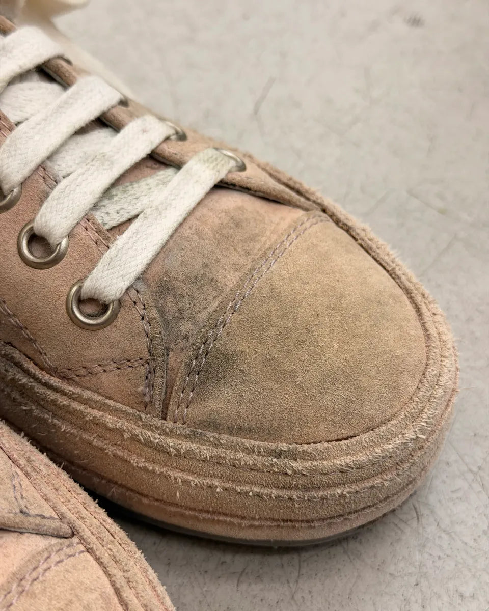 Ann Demeulemeester Faded Pink Suede Lace-Up Sneakers FBeQxIs 8