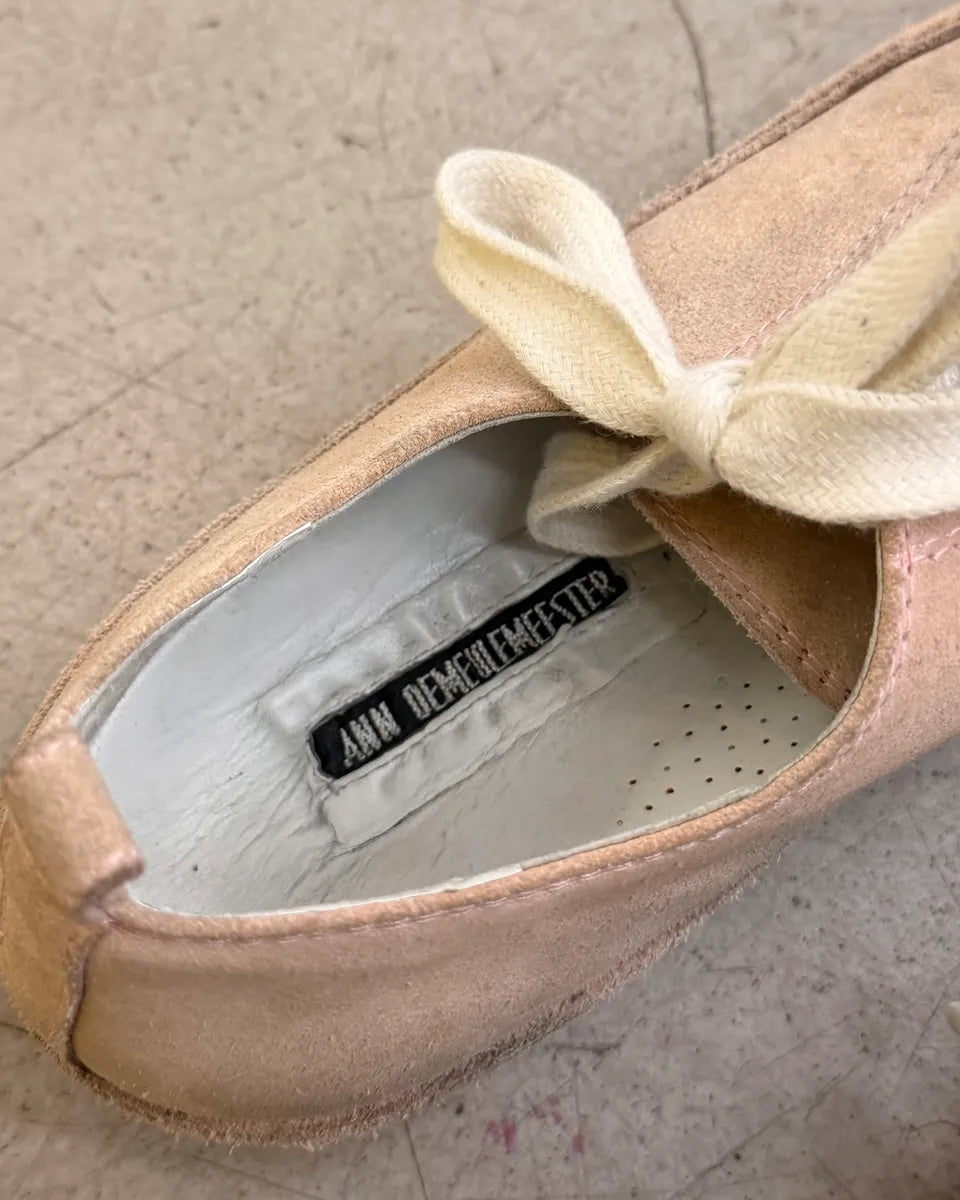 Ann Demeulemeester Faded Pink Suede Lace-Up Sneakers FBeQxIs 9