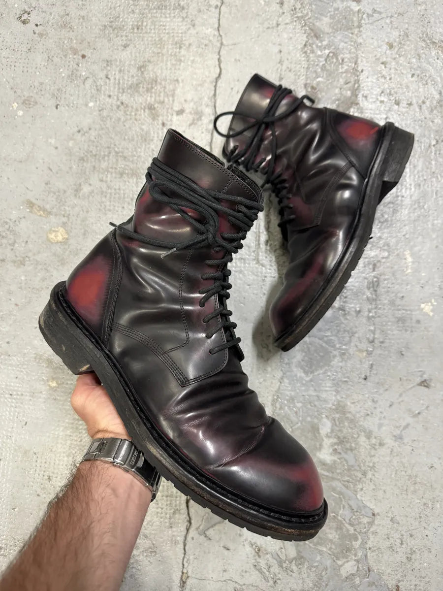 Ann Demeulemeester Purple & Black Dark Obscure Leather Boots EETGhtq 0