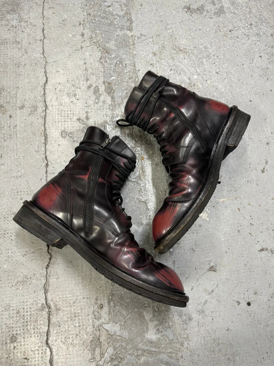 Ann Demeulemeester Purple & Black Dark Obscure Leather Boots EETGhtq 2