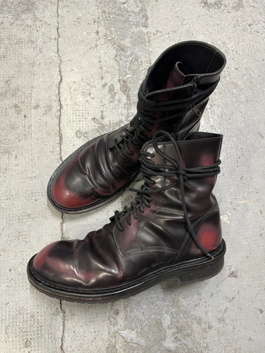Ann Demeulemeester Purple & Black Dark Obscure Leather Boots EETGhtq 3