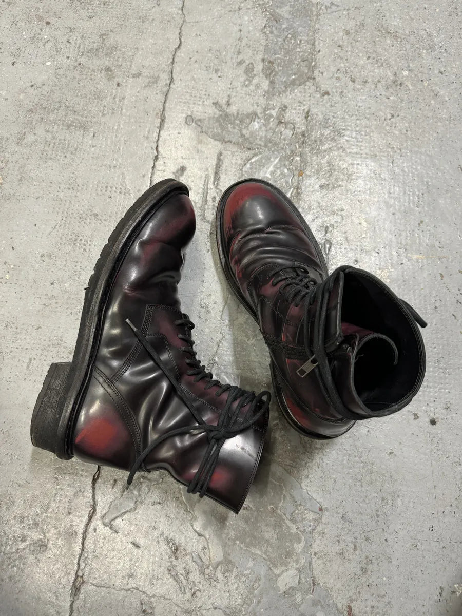 Ann Demeulemeester Purple & Black Dark Obscure Leather Boots EETGhtq 4