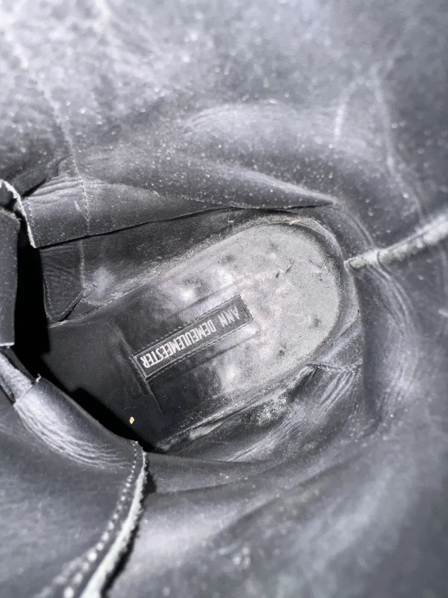 Ann Demeulemeester Purple & Black Dark Obscure Leather Boots EETGhtq 8