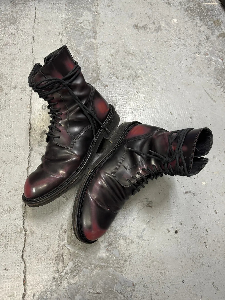 Ann Demeulemeester Purple & Black Dark Obscure Leather Boots EETGhtq 9