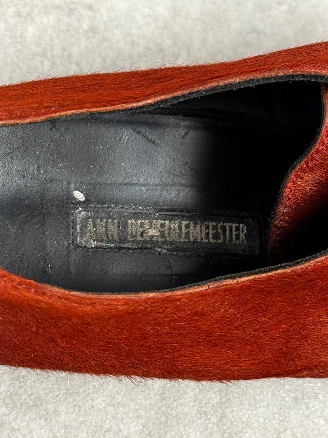 Ann Demeulemeester Red Pony Hair Leather Boots rdgVoxW 6
