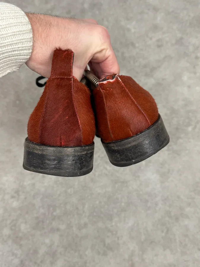 Ann Demeulemeester Red Pony Hair Leather Boots rdgVoxW 2