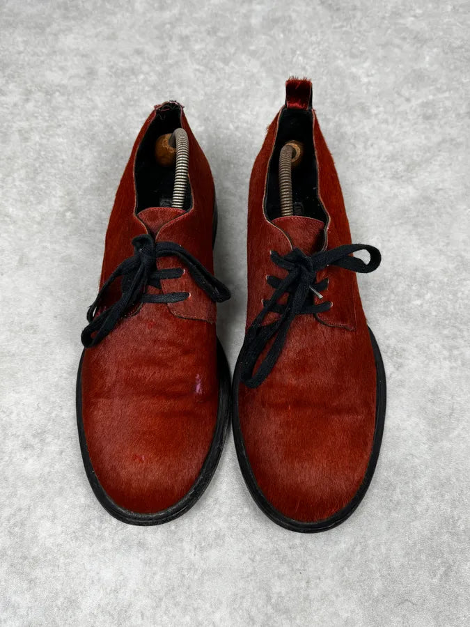 Ann Demeulemeester Red Pony Hair Leather Boots rdgVoxW 1