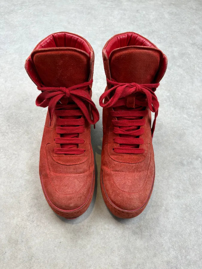 Ann Demeulemeester Red Suede High Sneakers EhYvcfu 1
